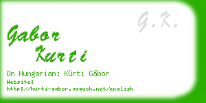 gabor kurti business card